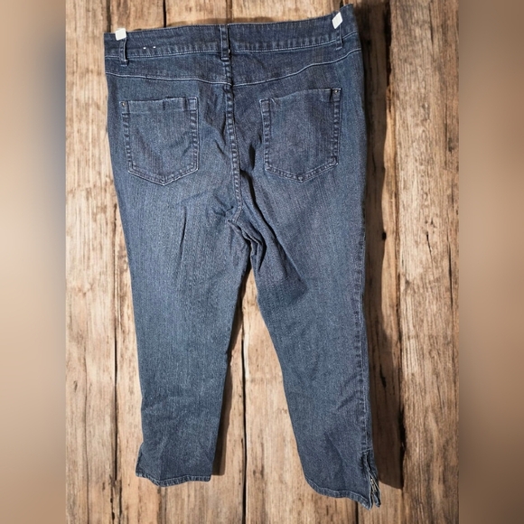 CHRISTOPHER & BANKS Straight Leg Denim Jeans Ankle Zip Detail SIZE 12 - Picture 2 of 7